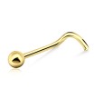 1.6 mm. Ball Curved Nose Stud Silver NSKB-61